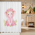 thumbnail image 2 of Erosebridal Baby Elephant Shower Curtain 72Wx72L for Girls, Pink Floral Waterproof Bathroom Curtain, 2 of 5