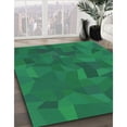 thumbnail image 3 of Ahgly Company Machine Washable Indoor Square Transitional Medium Teal Green Area Rugs, 3' Square, 3 of 7