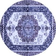 thumbnail image 1 of Ahgly Company Indoor Round Abstract Blue Modern Area Rugs, 4' Round, 1 of 4