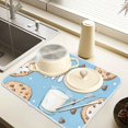 thumbnail image 2 of Yayeee Dish Drying Mat for Kitchen Counter 18" x 24" Microfiber Super Absorbent Coffee Decorative Pad, Milk and Cookies, 2 of 9