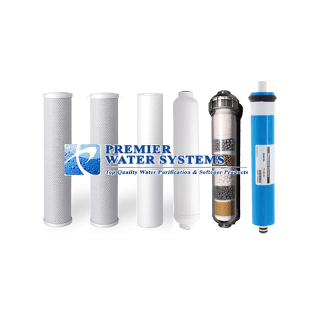 

Replacement RO Filter Set + pH Alkaline + 50 GPD Membrane for 6 Stage Reverse Osmosis Water Filtration Systems