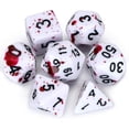 thumbnail image 1 of D&D(fuchsia) Ensemble de dés avec Rouleau Irrégulier Points Rouges Ensanglantés dés de Jeu de Rôle en Polyèdre Ensemble de dés D20 de 7 Dungeons et Dragons, 1 of 5