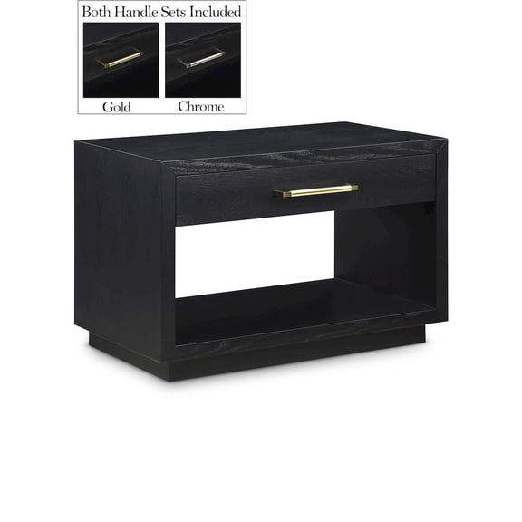Meridian Furniture Avery Black Wood Veneer Night Stand