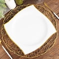 thumbnail image 2 of Balsa Circle 10 Square White 10" Disposable Salad Plastic Plates Wavy Gold Trim Party Events Tableware Decorations, 2 of 8