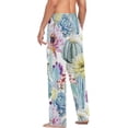 thumbnail image 5 of Men's Pajama Pants with Pockets Sleepwear Lounge Pants Stretch Casual Cactus Flowers, 5 of 6