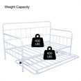 thumbnail image 4 of Twin Size Metal Frame Daybed with Trundle,Heavy Duty Steel Slat Support Saving Space Bed Sofa,Bedroom Living Room Furniture for Guest,No Spring Box Needed, White Finish, 4 of 7