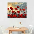 thumbnail image 2 of Nawypu  Red Flowers Canvas Wall Art Poppy Flower Pictures Wall Decor Nature Floral Painting Sunset Picture Prints Framed, 2 of 6