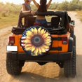 thumbnail image 3 of KAKALAD Sunflower American Flag 01 Spare Tire Cover Universal Vehicle Accessories Buckle Car Tools 14”in, 3 of 6