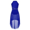 thumbnail image 4 of Lejafay Women's Lyrical Dance Costume Halter Sleeveless Modern Contemporary Dance Dress Blue M, 4 of 7