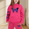 thumbnail image 2 of LRen Girls Print Hooded Crop Top and Sweatpants Two Piece Outfits Kids Casual Jogger Set, 2 of 4