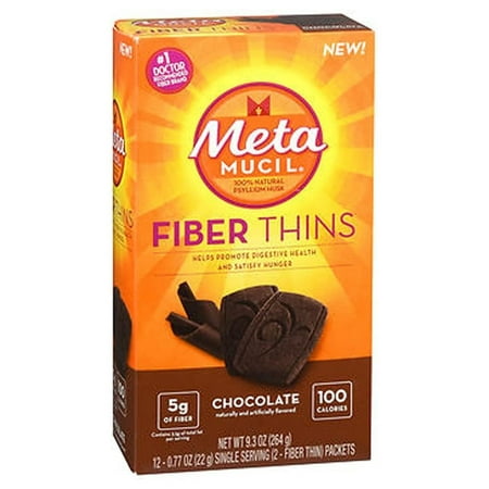 LcXctD Fiber Thins, Chocolate, 12 Packets, 9.3 oz - Pack of 2
