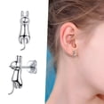 thumbnail image 4 of Pendientes de plata Silvora Aretes de gato hipoalergénicos para mujer, 4 of 8