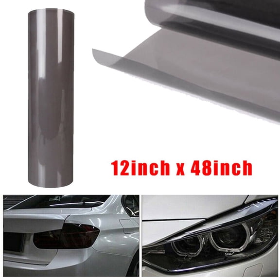 12"x 48" Gloss Lights Smoke Vinyl Film Tint Headlight Taillight Wrap Cover Black