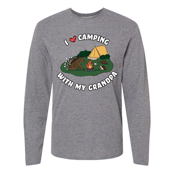 Inktastic I Heart Camping With My Grandpa with Hedgehog and Porcupine Long Sleeve T-Shirt