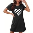 thumbnail image 4 of Chemises de Nuit en Coton pour Femmes, Manches Courtes, Robe de Nuit Douce, Classique, Noir TTG, 4 of 5
