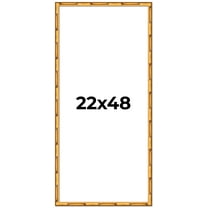 22x48 Frame Gold Bamboo Solid Wood Picture Frame | 1 Inch Moulding Width | Interior Frame Depth