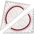 thumbnail image 1 of 2 piezas de reglas triangulares, triángulo isósceles, con medición de ángulos, para mediciones precisas, 1 of 5