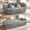 Charcoal grey, variant on Arouseden 78.7" Light Gray Convertible Sofa Bed with 2 Throw Pillows & Soft Plush Fabric,Boneless Sleeper Couch Bed,Modern Compressed Sleeper Sofa for Living Room