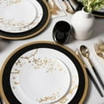 thumbnail image 3 of (28 PACK) EcoQuality 13" inch Round Black Plastic Charger Plates with Gold Rim - China Like Party Plates, Heavy Duty Large Disposable Dinner Plates, Reusable Salad Plate, Wedding, Catering, Events, 3 of 3