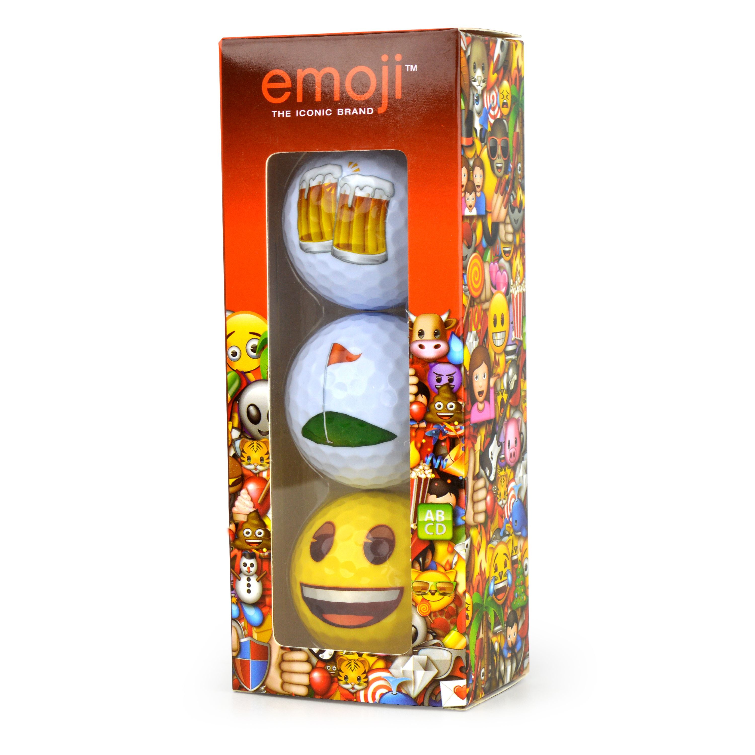 Emoji Golf Balls 3pk Beer Golf Happy