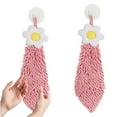 thumbnail image 5 of Latrodar Flowers Chenille Hand Towel Cute Hanging Hand Wipe Creative unctional Hand Towel Pink 6x6 Inch Home Decor, 5 of 5