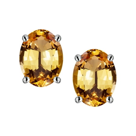 Star K Oval 8x6mm Simulated Imperial Yellow Topaz Earrings Star K Oval 8x6mm Simulated Imperial Yellow Topaz Earrings Studs In Sterling Silver