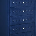 thumbnail image 3 of Velvet Upholstered 5 Drawer Wooden Chest with Faux Crustal Knobs Blue, 3 of 5