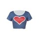 thumbnail image 2 of Txlixc, blusas cortas ajustadas casuales para mujer, camiseta con cuello redondo con patrón, Txlixc Sexy, 2 of 8