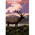 thumbnail image 1 of Rocky Mountain National Park, Colorado, Elk and Sunset (12x18 Wall Art Poster, Room Decor), 1 of 3