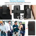 thumbnail image 5 of eBizWare Cell Phone Holster for iphone 15 Pro Max 14 13 12 11 8 7 Plus XR, Samsung Galaxy S24 Ultra S23 FE S22 S21 Plus S10 A15 A14 A55 A54 5G A03S Leather Swivel Belt Clip Holder Carrying Pouch Case, 5 of 10