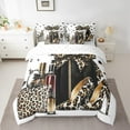 thumbnail image 2 of Erosebridal Leopard Print Bag Bedding Sets Twin Size, High Heel Comforter Sets with Sheets, Female Fashion Reversible Bed Set, Breathable Bedroom Decor, 7-Piece, 2 of 6