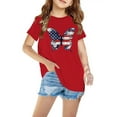 thumbnail image 2 of Vestido Corto de Verano Niños Niños Niñas Camiseta de Algodón Cuello Redondo Lindo Día de la Independencia Imprimir Top, 2 of 6