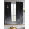 thumbnail image 2 of Night Stars Moon Sheer Curtains 84 Inch Length 2 Panels Set for Living Room/Bedroom, Modern Abstract Art Cloud Fog Kitchen Curtains Grommet Semi-Sheer Curtains Drapes Window Treatments 42"x84"x2, 2 of 7