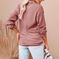 thumbnail image 3 of Túnica con cremallera para mujer Tops de manga larga con cuello en V profundo Blusas holgadas informales Trajes de verano, Rosa, S AweSitey AP003810-16, 3 of 5