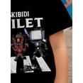 thumbnail image 3 of Camiseta negra con estampado de robot de dibujos animados para niño: suave y cómoda, de manga corta y cuello redondo, ideal para el verano con el diseño "SKI BIDI TOILET", ideal para jugar y disfrut, 3 of 4