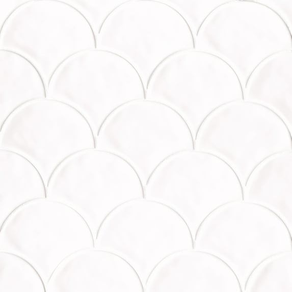 Bedrosians Sorrento Gloss Ceramic Tile 6" x 7", Bianco (34-Pack, 5.2 SF)