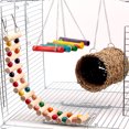 thumbnail image 3 of Flmtop 3Pcs Hammock Ladder Parrot Hamster Squirrel Play Toy Pet Bird Cage Hanging Decor Multicolor, 3 of 7