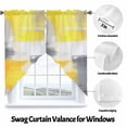thumbnail image 3 of Grey Yellow Swag Curtain Valance for Windows, Mottled Oil Painted Texture Abstract Modern Art Window Treatments Short Swag Topper for Kitchen Windows Bathroom Bedroom, 36"x36", 3 of 8