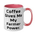 thumbnail image 2 of Inspirational Farmer Gifts, Coffee Gives Me My Farmer Power, Beautiful Two Tone 11oz Mug For Friends From Team Leader, Coffee mug, Tea mug, Travel mug, Ceramic mug, Funny mug, Gift for her, Gift for, 2 of 2