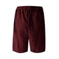 thumbnail image 5 of Men's Corduroy Shorts Casual Elastic Waist Drawstring Beach Shorts Summer Lightweight Loose fit Shorts with pockets Wine L, 5 of 8