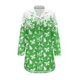 thumbnail image 3 of Yuyamidu HO-HO-HO Long Sleeve Nightgowns Size M Bow Long Sleeve Night Shirt for Women Green Button Sleep Dress Christmas Pajamas Shirt Comfy V Neck Nightdress, 3 of 7