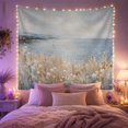 thumbnail image 2 of Wildflowers in a Field Overlooking Calm Coastal Waters, Serene Impressionist for Nature Lovers, Botanical Landscape Wall Art, Housewarming Gift, Tapestry Wall Hanging for Living Room and Bedroom, 2 of 7