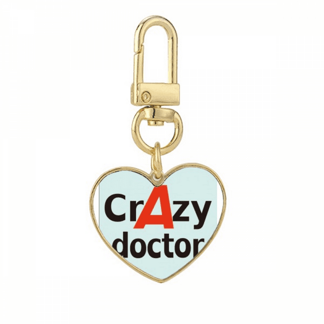 Brief Best Cool Doctor Physician Gold Heart Keychain Metal Keyring Holder