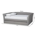 thumbnail image 3 of Baxton Studio Light Grey Fabric Upholstered Full Size Daybed with Roll-Out Trundle Bed, 3 of 12