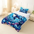 thumbnail image 3 of spefrowx Marine Orca Twin Comforter Sets for Kids Boys Girls, Blue Vibrant Coral Reef Bedding Set, Polka Dot Reversible, 2 Pieces, 1 Comforter and 1 Pillowcase, 3 of 6
