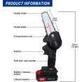 thumbnail image 2 of Mini Chainsaw TORRYZA 4-Inch Cordless Electric Portable Chainsaw with Brushless Motor, One-Hand Lightweight, Pruning Shears Chainsaw for Tree Branch Wood Cutting (Chainsaw+ 2 Batteries), 2 of 10