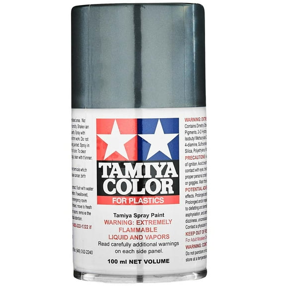 Tamiya TS-100 Semi-Gloss Bright Gun Metal 100ml Spray Can TAM85100 Lacquer Primers & Paints