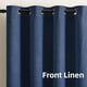 thumbnail image 4 of Cortinas opacas con un 99 % de aislamiento térmico, de lino sintético, con ojales para dormitorio o sala de estar, juego de 2 paneles de cortina (azul marino, 40 x 80 pulgadas), 4 of 5