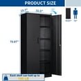 thumbnail image 7 of STANI Metal Storage Cabinet, 71” Tall Steel Cabinets with Locking Door and 4 Adjustable Shelves, Steel Classic Storage Cabinet for Home, School, Office, Garage, 7 of 7