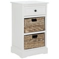 thumbnail image 2 of SAFAVIEH Carrie 1 Drawer Storage Side Table with 2 Baskets, Distressed Cream, 2 of 5